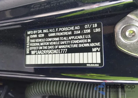 2019 Porsche Cayenne from USA, damaged, VIN WP1AA2AY6KDA01777